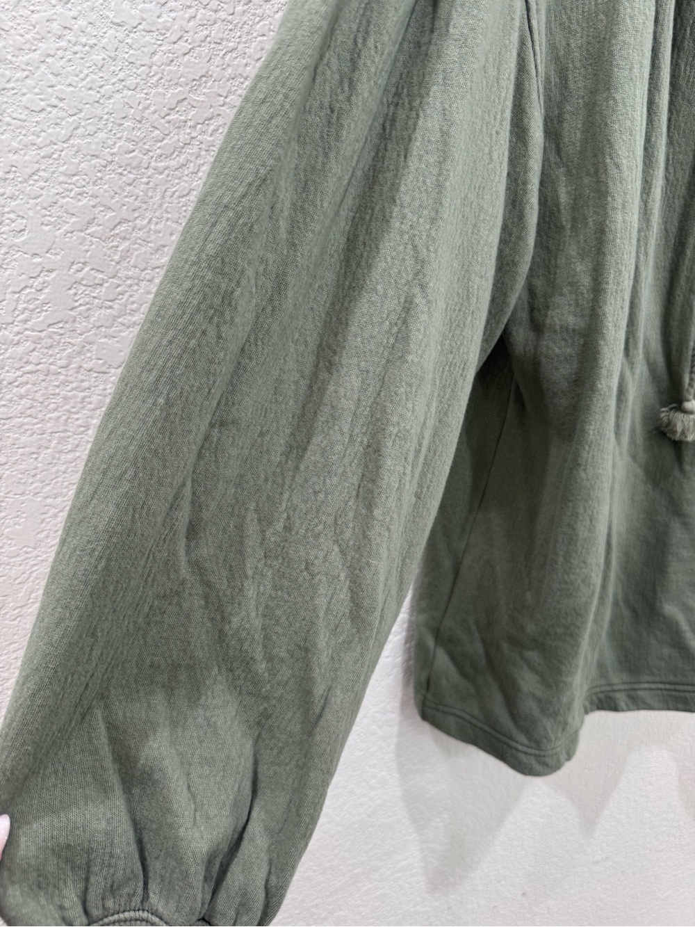 Aerie Real Good Olive Terry Easy Street Pullover Sweatshirt Boho Womens Small NW - Picture 8 of 9